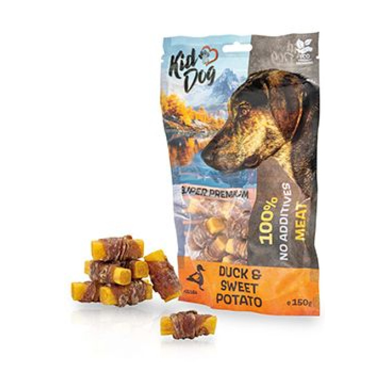 Pochoutka KIDDOG SUPER PREMIUM kachní maso,batáty 150g