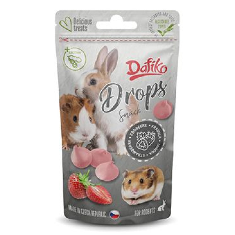 Dafiko drops pro hlodavce jahoda 75g