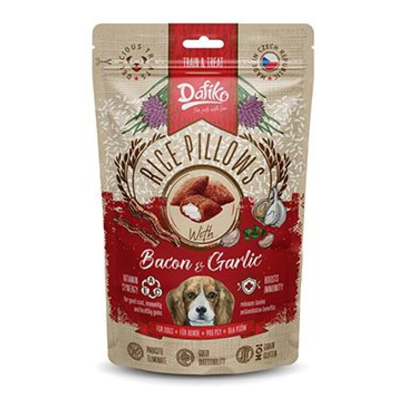 Dafiko plněné polštářky pro psy slanina/česnek 80g