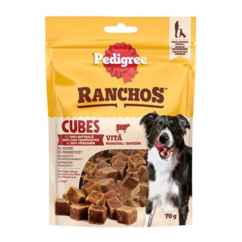 Pedigree poch.Ranchos Cubes hovězí 70g