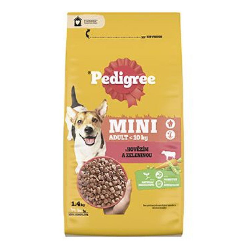Pedigree Dry Adult Mini hovězí se zeleninou 1,4kg