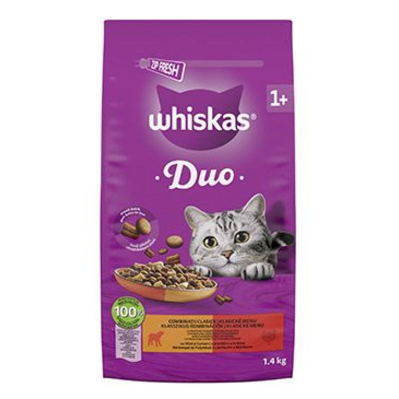 Whiskas Dry DUO jehněčí a krůtí 1,4kg