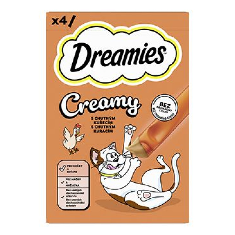 Dreamies kočka pochoutka Creamy s kuřecím 4x10g