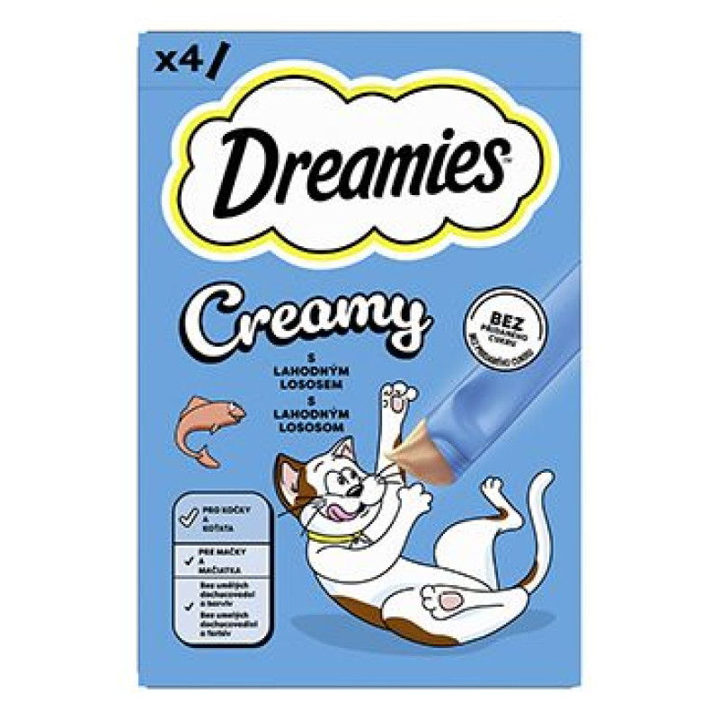 Dreamies kočka pochoutka Creamy s lososem 4x10g