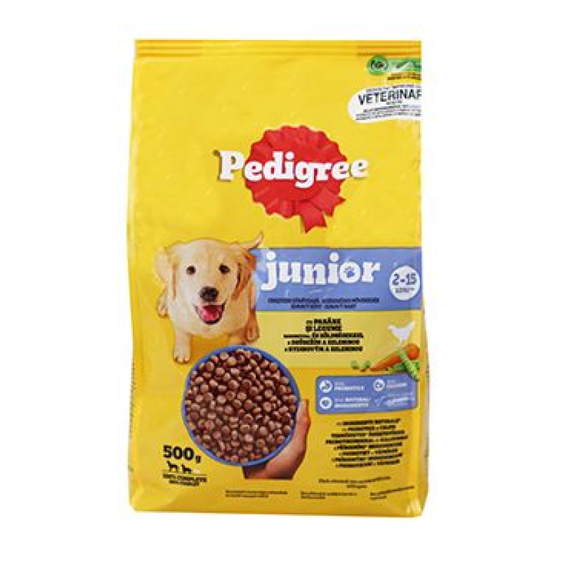 Pedigree Dry Junior M/L drůbeží se zeleninou 500g