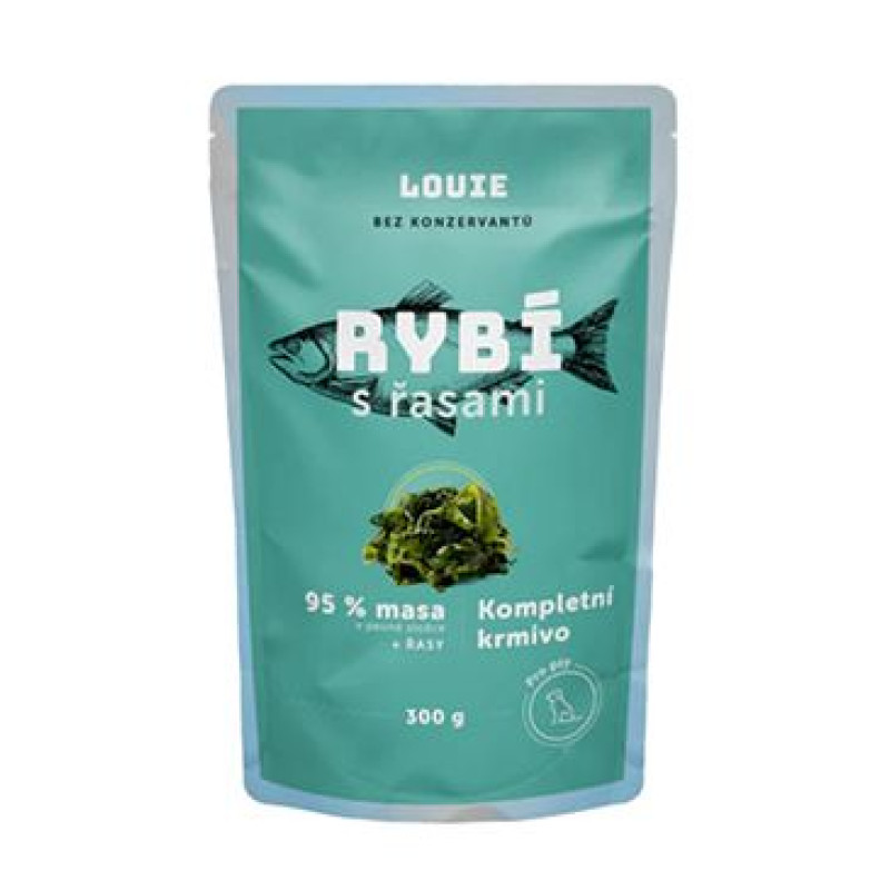 Louie Dog kapsa Rybí s řasami 300g