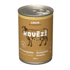 Louie Dog konz. Hovězí s rýží a prebiotiky 400g
