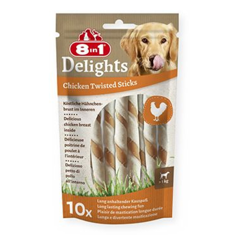 Pochoutka 8in1 Delights Chicken Twisted Sticks 10ks