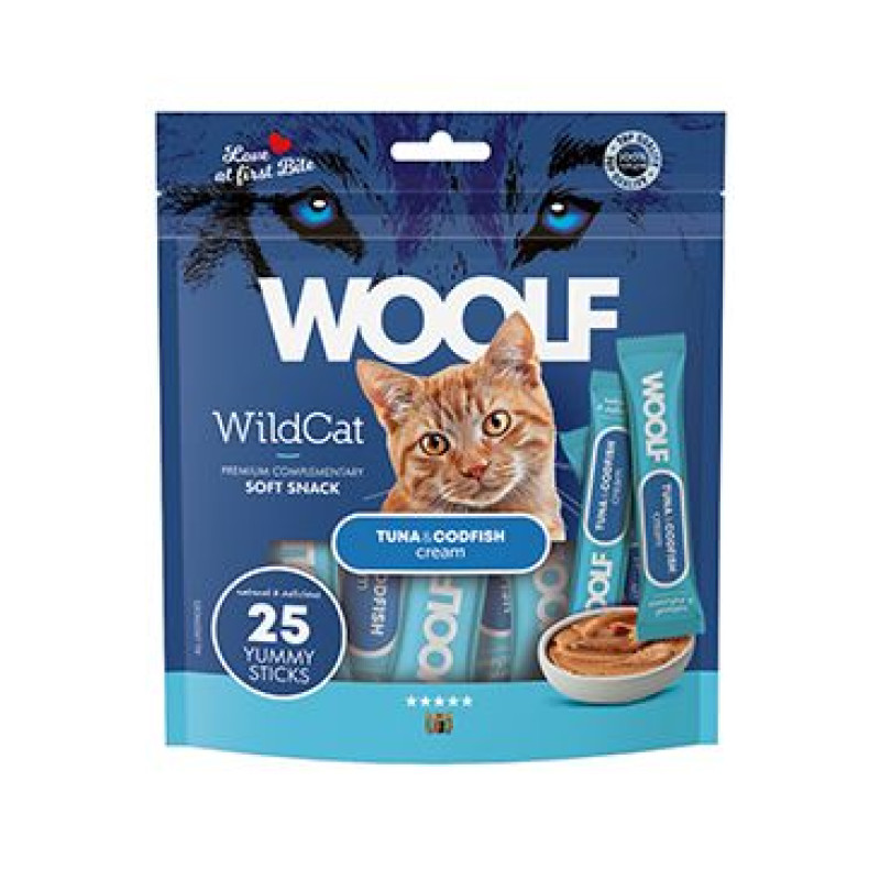 WOOLF WildCat Cream Regular Tuna&Codfish 25x14g