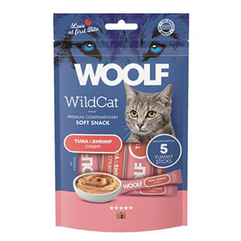 WOOLF WildCat Cream Regular Tuna&Shrimp 5x14g