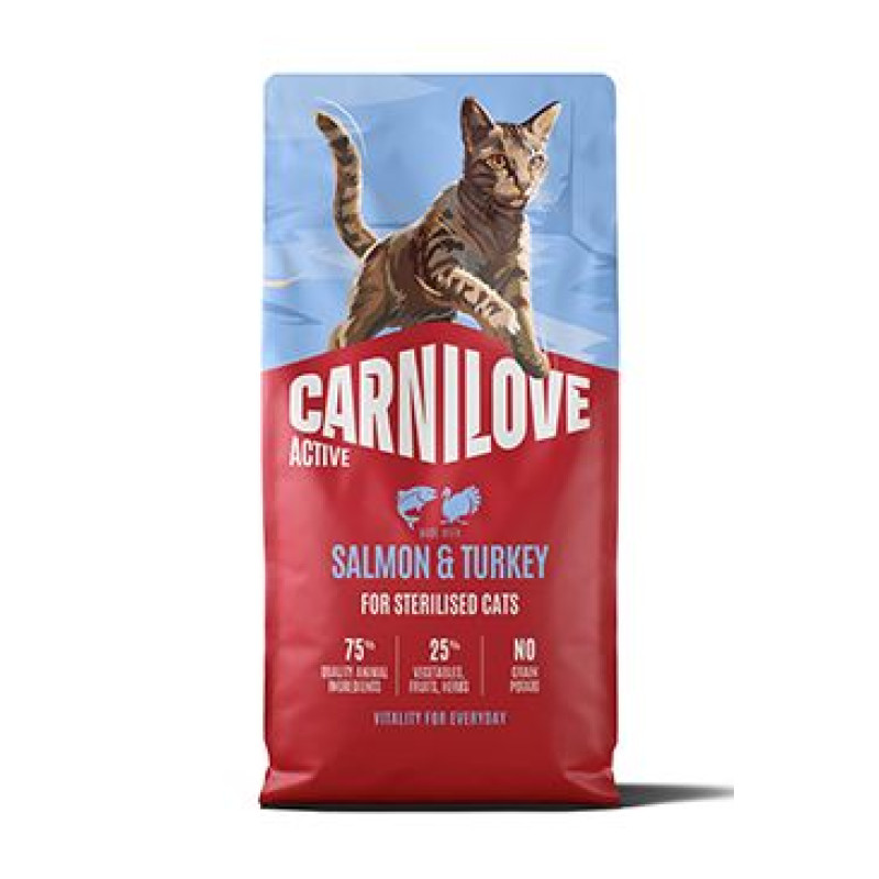 Carnilove Cat Active Dry Salmon&Turkey Steril.Ad.AB6kg
