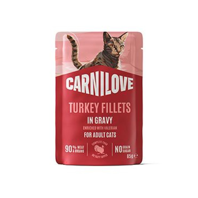 Carnilove Cat Pouch Gravy Turkey+Valerian 85g