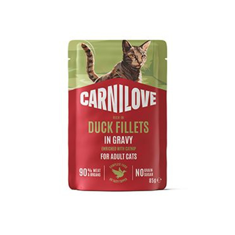Carnilove Cat Pouch Gravy Duck+Catnip 85g
