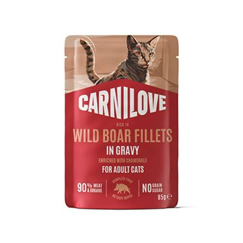 Carnilove Cat Pouch Gravy Wild Boar+Chamomile 85g