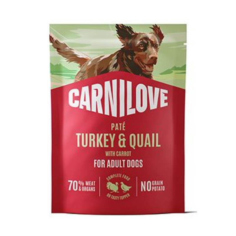Carnilove Dog Pouch Paté Turkey&Quial+Carrot 300g