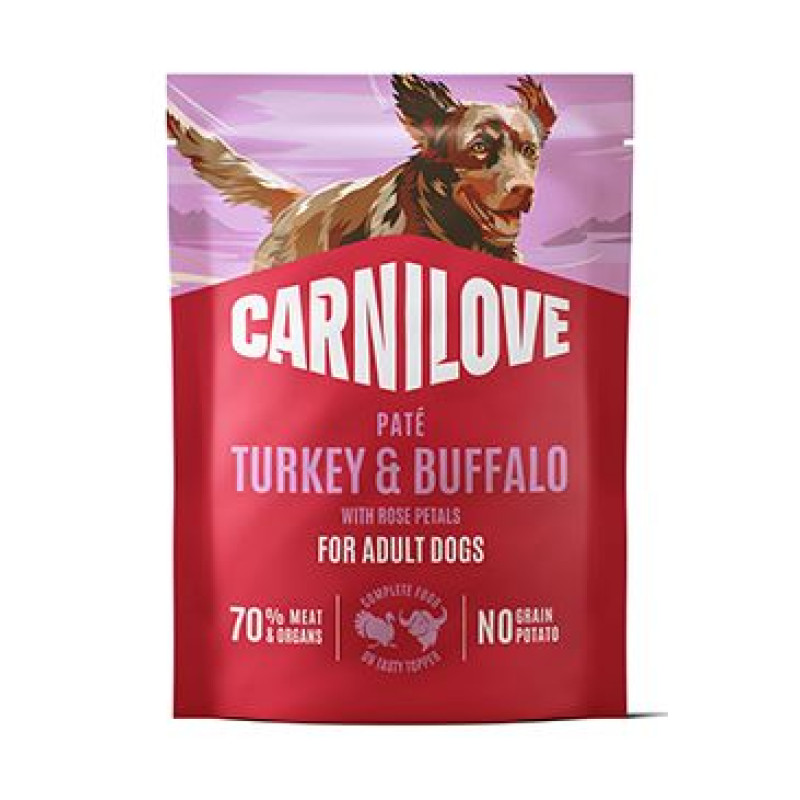 Carnilove Dog Pouch Paté Turkey&Buffalo+Rose 300g