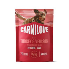 Carnilove Dog Pouch Paté Turkey&Venison+Strawbery 300g