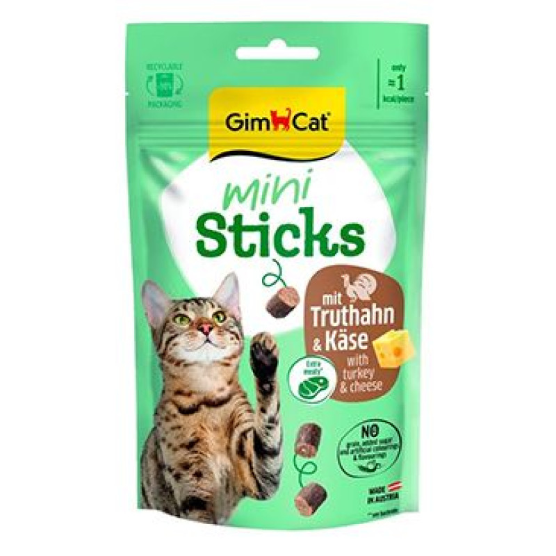GimCat Mini Sticks krocan&sýr 50g