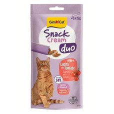 GimCat Snack Cream Duo losos&rajče 6x15g
