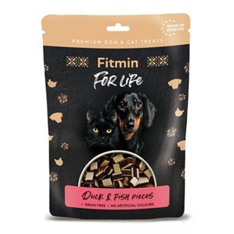 Fitmin FL dog,cat poch. Kachní kousky s rybou 70g