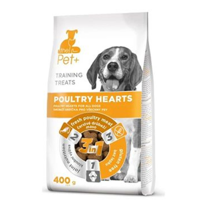 thePet+ Dog Poultry Hearts Training Treats 400g