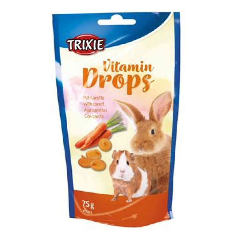 Pochoutka DROPS CARROT pro hlodavce 75g TR