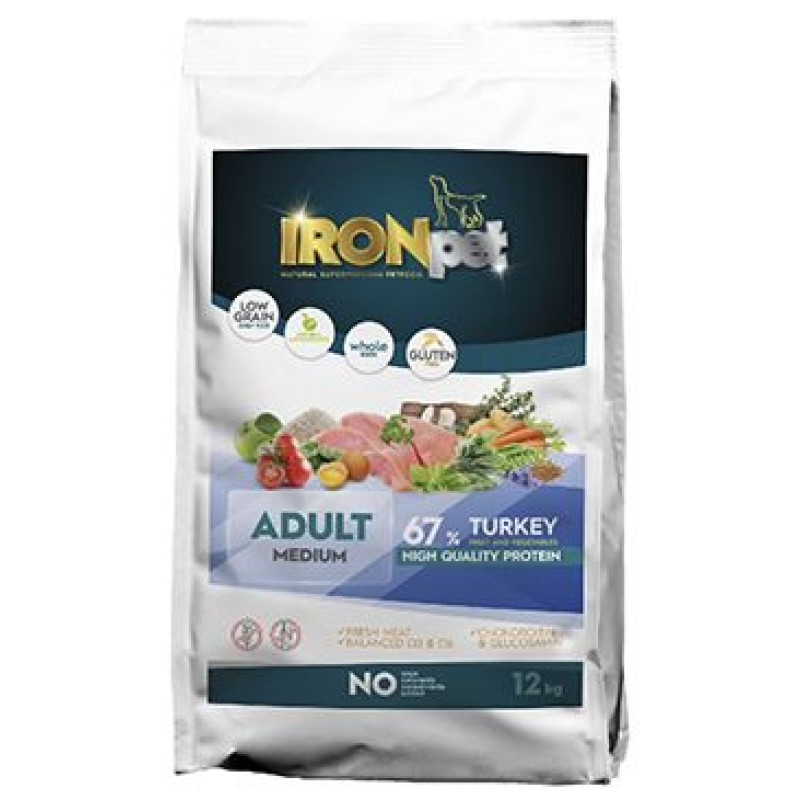 IRONpet Dog Adult Medium Turkey 12kg
