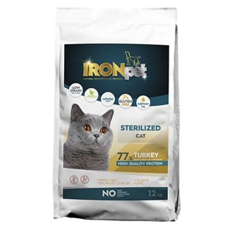 IRONpet Cat Adult Sterilized Turkey 12kg