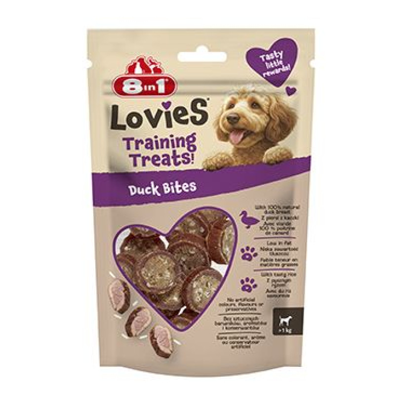 Pochoutka 8in1 Lovies Training Treats Duck Bites 90g