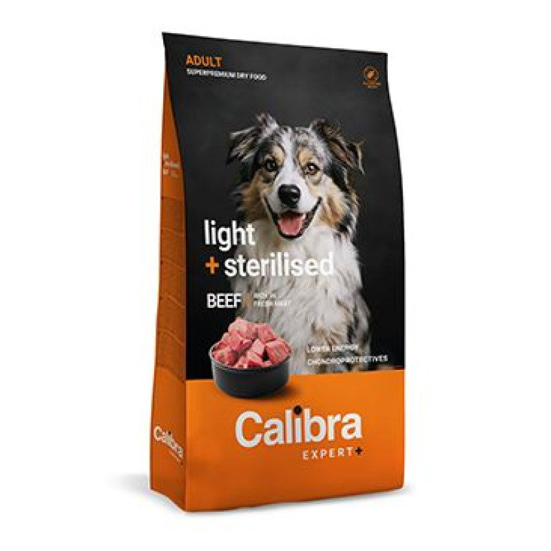 Calibra Dog EXPERT+ Adult Light & Sterilised Beef 2kg