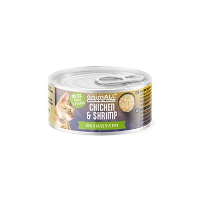 animALL konzerva kočka Kuře a krevety plátky 80g