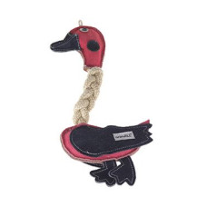 Hračka pes animALL Kachna s provazy kůže, barevná 31cm
