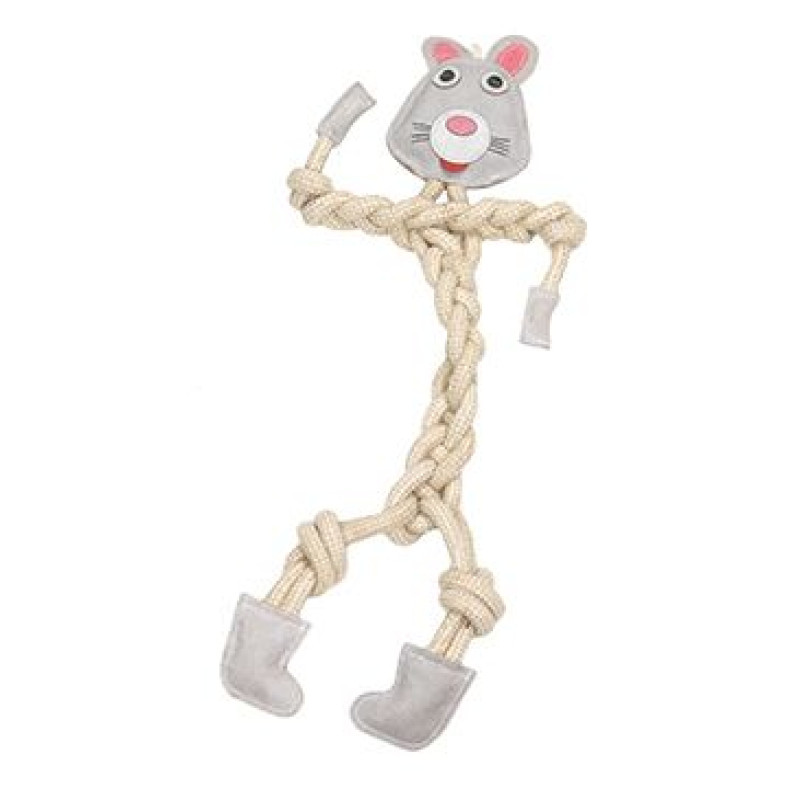 Hračka pes animALL Králík kůže+lano Mr.Roper 57cm