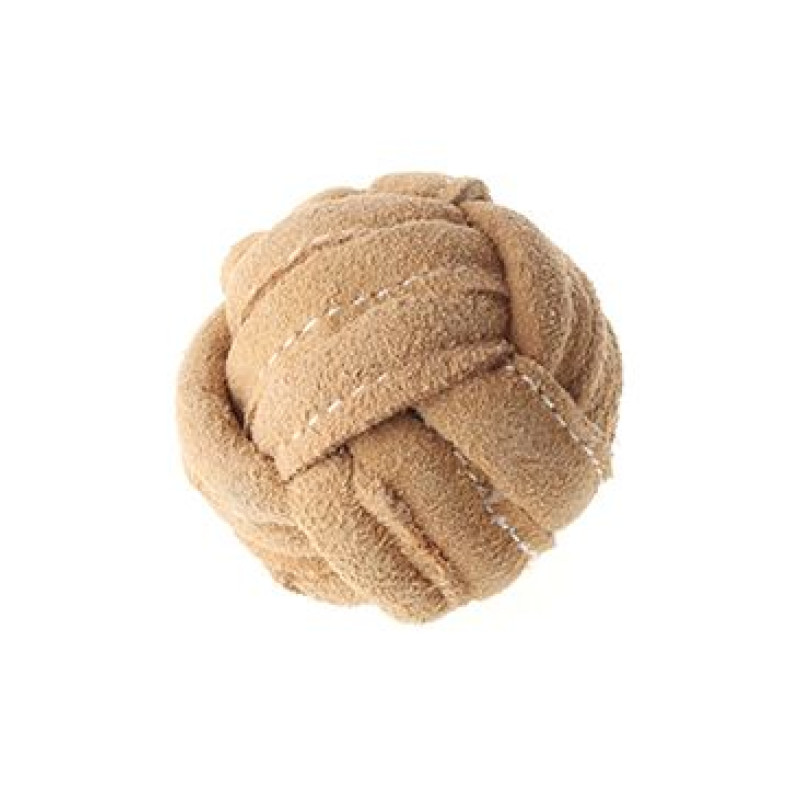 Hračka pes animALL Kožený míč kůže, natural L 10cm