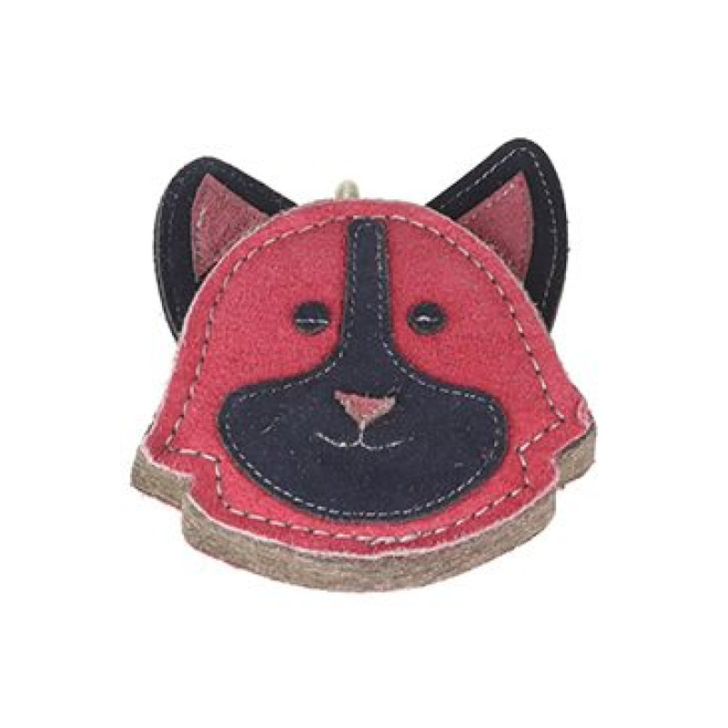 Hračka pes animALL Psí hlava kůže, barevná 11x11,5cm