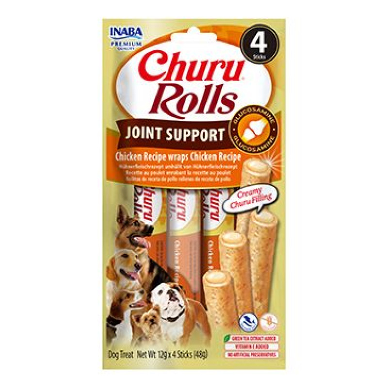 Churu Dog Rolls Joint Supp.Chick.wraps Chicken 4x12g