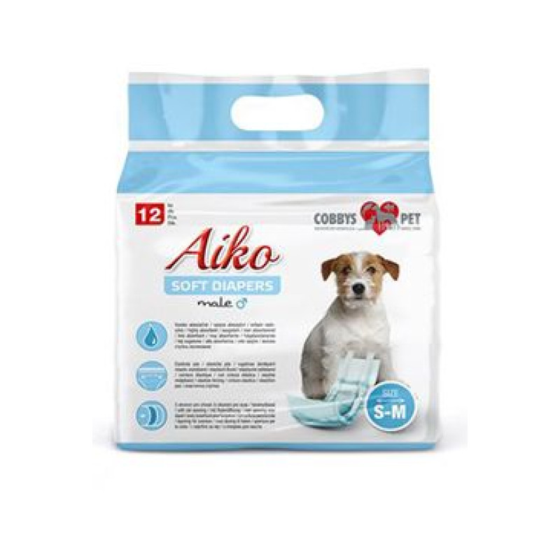 Plenky pro psy Aiko Soft Diapers S-M/30-46cm 12ks