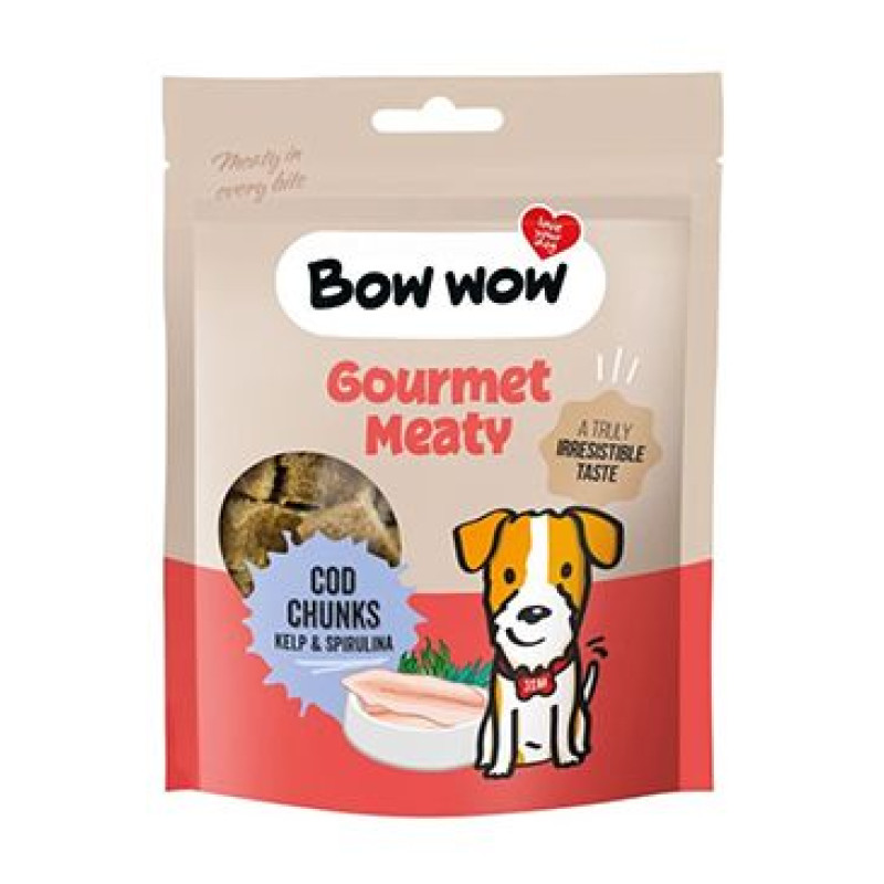 Bow wow poch. Masíčka s treskou,kelpou a spirul. 60g
