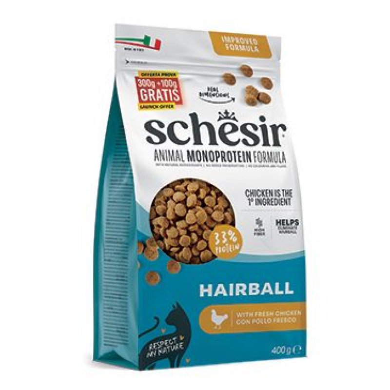 Schesir Cat Monoprotein Hairball kuřecí 400g