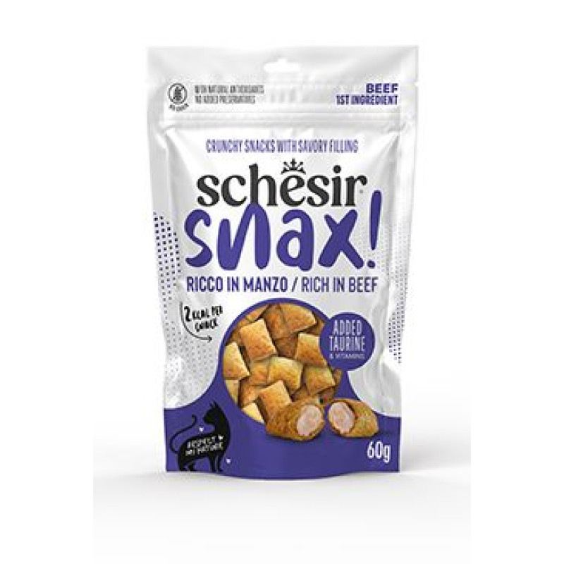 Schesir Cat pochoutka Snax! Hovězí polštářky 60g