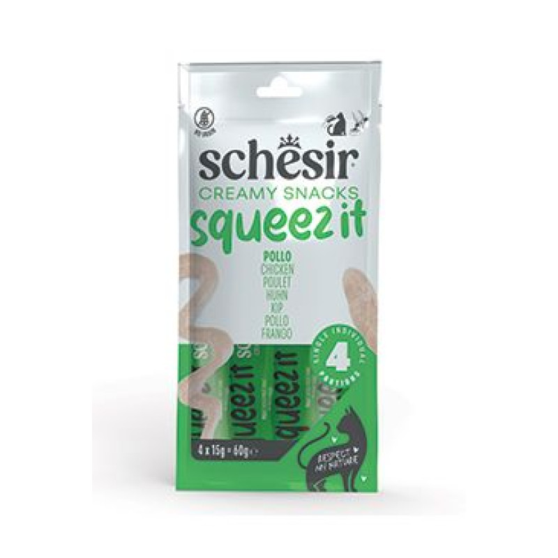 Schesir Cat kapsa Squeez It Kuře krém 4x15g