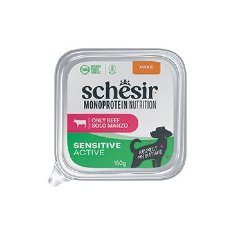 Schesir Dog vanička Monoprot.Active Hovězí paté 150g