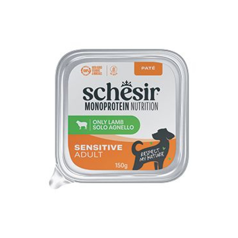 Schesir Dog vanička Monoprotein Jehněčí paté 150g