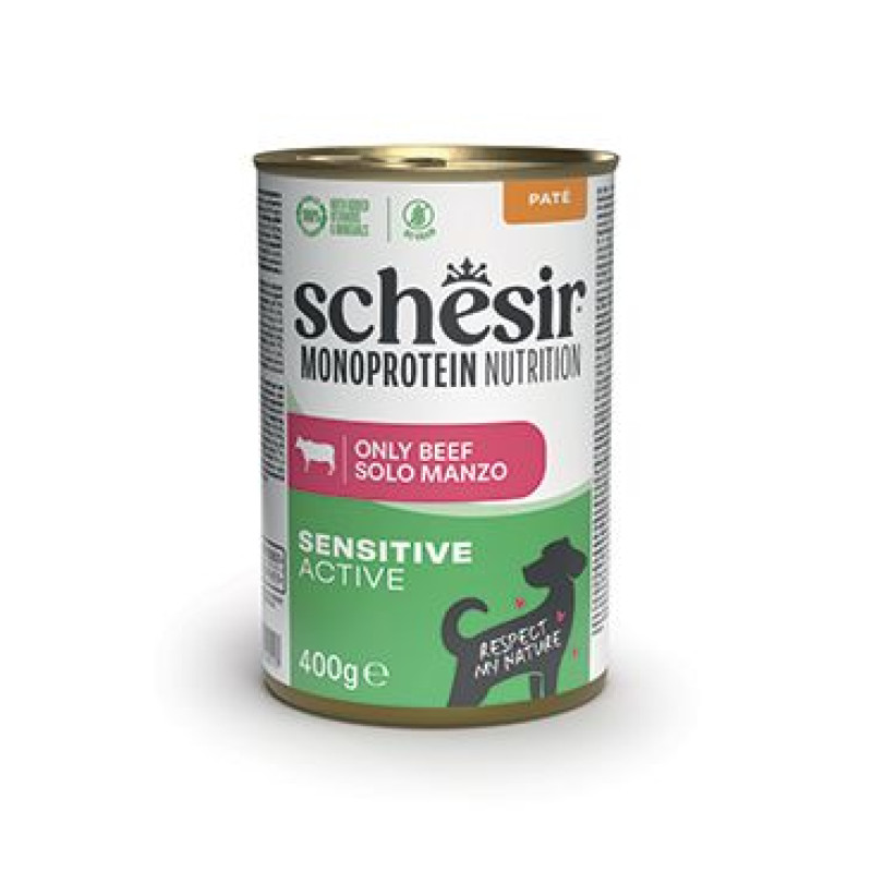 Schesir Dog konz.Monoprotein Active Hovězí paté 400g