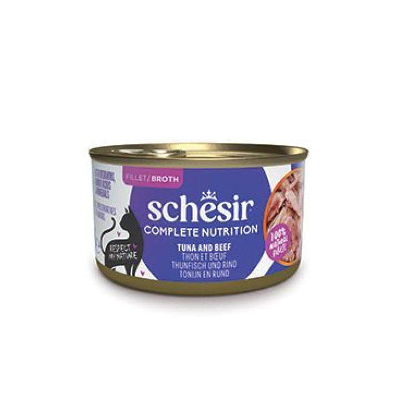 Schesir Cat konz.Compl.Nutrit.Tuňák+hovězí želé 85g