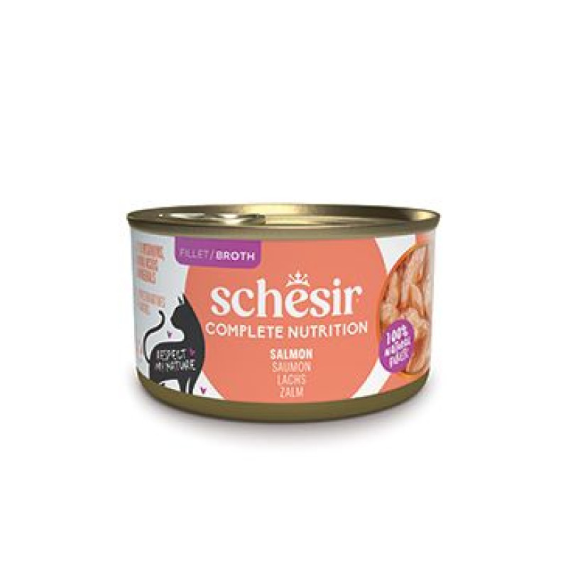 Schesir Cat konz.Compl.Nutrition Losos vývar 85g