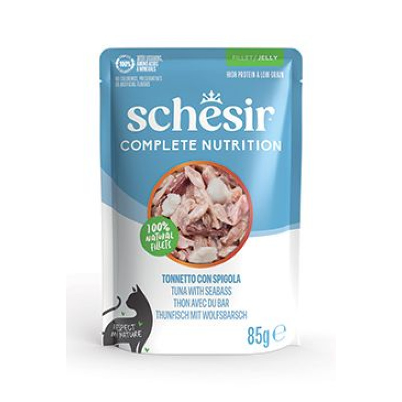 Schesir Cat kapsa Compl.Nutrit.Tuňák+moř.vlk želé 85g