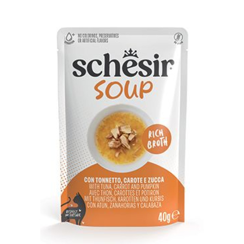 Schesir Cat kapsa Soup Tuňák s mrkví 40g
