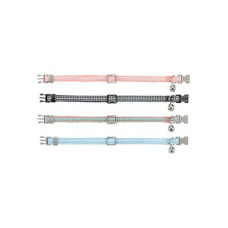 Obojek kočka nylon károvaný vzor 20-30cm/10mm mix TR