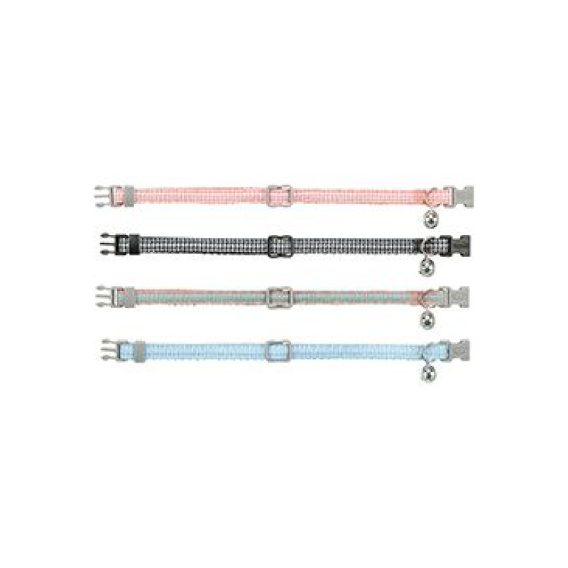 Obojek kočka nylon károvaný vzor 20-30cm/10mm mix TR